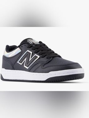 New Balance Black & White Leather Sneaker